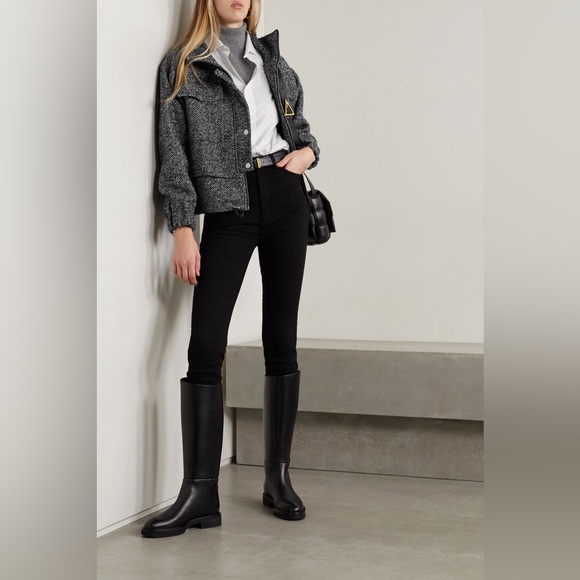 APIECE APART Selva Herringbone Crop Bomber Jacket
Size Large Black White Wool - Picture 2 of 12